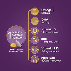 Seven Seas Pregnancy Plus 3 Follow On, with Folic Acid, Vitamin D, Omega-3 with DHA, 4 Weeks’ Supply, Blister Pack ‘Days of the Week’ Guide