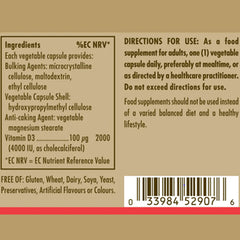 Solgar-Vitamin D3 (Cholecalciferol) 4000 IU (100 mcg) Vegetable Capsules