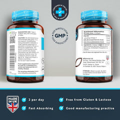 Omega 3 2000mg with 660mg EPA & 440mg DHA per Serving 240 Softgel Capsules of Sustainably Sourced Pure Omega 3 Fish Oil