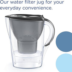 BRITA Marella Water Filter Jug Half Year Pack - Graphite (2.4L) incl. 6x MAXTRA PRO All-in-1 & MAXTRA PRO All In One Water Filter Cartridge 6 Pack