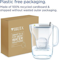 BRITA Style Water Filter Jug Blue (2.4L) Half Year Pack incl. 6x MAXTRA PRO All-in-1 cartridge - fridge-fitting design jug with smart LED-LTI and Flip-Lid - now in sustainable Smart Box packaging