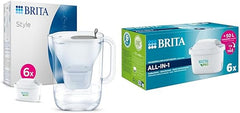 BRITA Style Water Filter Jug Blue (2.4L) Half Year Pack incl. 6x MAXTRA PRO All-in-1 cartridge & MAXTRA PRO All-in-1 Water Filter Cartridge 6 Pack (NEW)