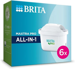 BRITA Glass Water Filter Jug Light Blue Starter Pack incl.3x MAXTRA PRO All-in-1 cartridge-Premium Glass Design jug & MAXTRA PRO All-in-1 Water Filter Cartridge 6 Pack