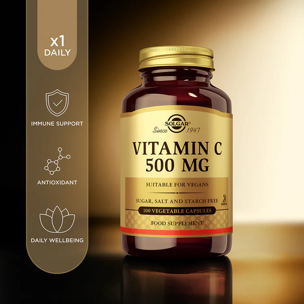 Solgar-Vitamin C 500 mg Vegetable Capsules - Pack of 100