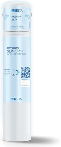 BRITA mypure Slim V-MF Water Filter System inc. 1x Filter Cartridge (8000L) - Under The Sink tap Filter for 99,999% Bacteria-Free Water with advancecd Taste incl. Digital Filter Exchange Reminder