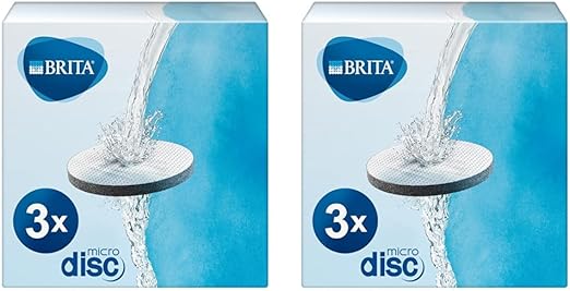 BRITA MicroDisc Replacement Filter Discs for Fill&Go and Filter Bottles, Reduce Chlorine, microparticles and Other impurities - 6 Pack