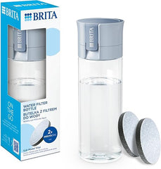 BRITA Water Filter Bottle Light Blue (600ml) - portable water filtration bottle for hydration on-the-go, filters chlorine, organic impurities, hormones & pesticides and preserves key minerals