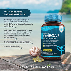 Nutravita Highest Strength Omega 3 Fish Oil 2000mg - Providing 1000mg EPA & 400mg DHA per Serving - Sustainably Sourced & Contaminant Free