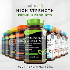 Nutravita Vegan Multivitamins & Minerals - Essential Mix to Support a Vegan Diet - 4 Month Supply of High Strength Vitamin B12, Vitamin D3, DHA, Iodine, Iron & Zinc