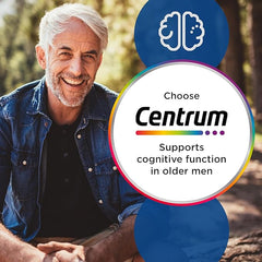 Centrum Men 50+ Multivitamin Tablets for Men, Vitamins with 23 Essential Nutrients, including Vitamin C, D and Zinc, 30 ct (Packaging and Tablet colour may vary slightly)