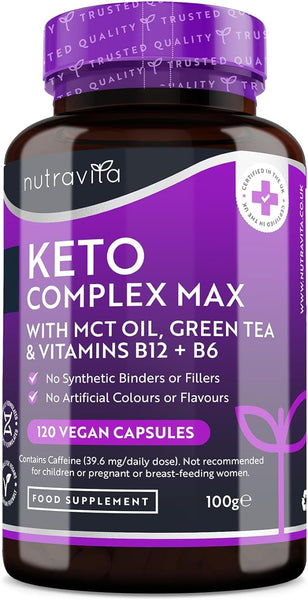 Nutravita Keto Complete Diet Pills – 2 Month Supply – Max Strength 1788mg Complex for Men & Women - MCT Oil, Green Tea, Vitamins & Minerals – Contribute to Fatty Acid & Carb Metabolism