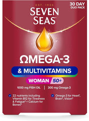 Seven Seas Omega-3 & Multivitamins Woman 50+, With Vitamin B12 and Calcium, 30-Day Duo Pack, 30 Omega-3 Capsules and 30 Multivitamin Tablets