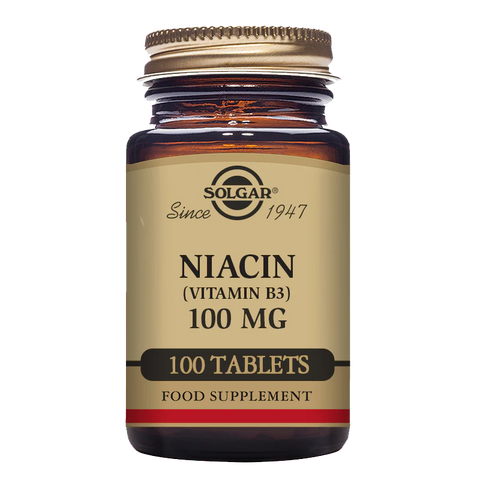 Solgar-Niacin (Vitamin B3) 100 mg Tablets - Pack of 100