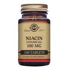 Solgar-Niacin (Vitamin B3) 100 mg Tablets - Pack of 100