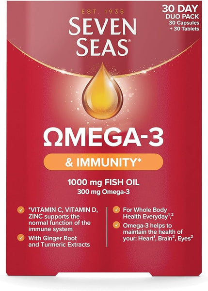 Seven Seas Omega-3 Fish Oil & Immunity, with Vitamin C, Vitamin D