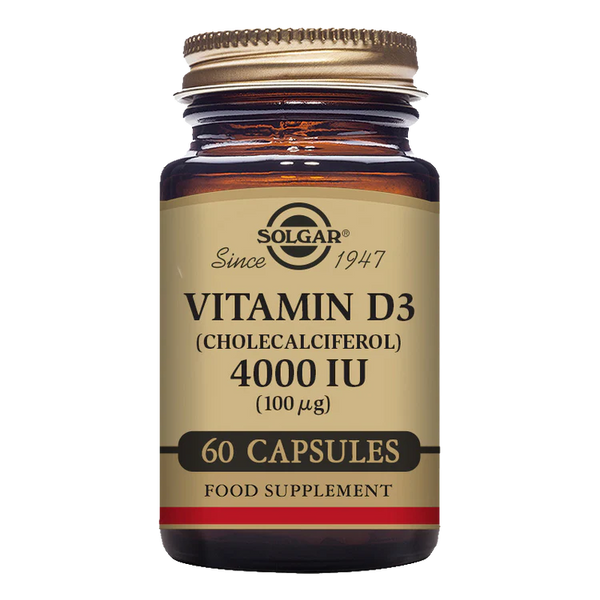 Solgar-Vitamin D3 (Cholecalciferol) 4000 IU (100 mcg) Vegetable Capsules