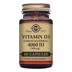 Solgar-Vitamin D3 (Cholecalciferol) 4000 IU (100 mcg) Vegetable Capsules