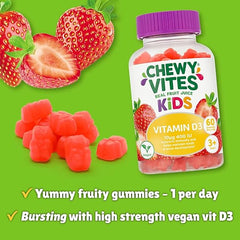 Chewy Vites Kids, High Strength Vit D3 60 Gummy Vitamins 10 micrograms, 400 IU