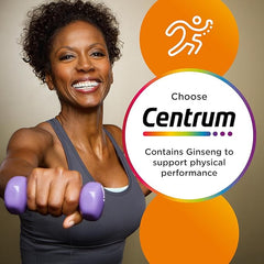 Centrum Performance Multivitamin Tablets for Men and Women, Vitamins with 21 Essential Nutrients, including Vitamin C, D, and Iron, 60 ct (Packaging and Tablet colour may vary slightly)