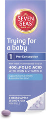 Seven Seas 400 mg Folic Acid Prenatal Vitamins For Women With Iron & Vitamin D, Trying For a Baby, 28 Tablets With Zinc To Support Normal Fertility & Reproduction, With Vitamin B12 & B6