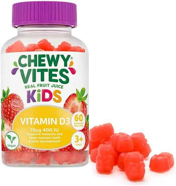 Chewy Vites Kids, High Strength Vit D3 60 Gummy Vitamins 10 micrograms, 400 IU