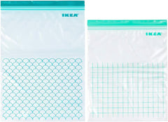 Resealable Bag, Turquoise, Light Turquoise 30 Pack, Materials Polyethylene Plastic, Comprises: 15 Bags 6 Liters (28.5x41 cm) and 15 Bags 4.5 Liters (27x34 cm). (1)