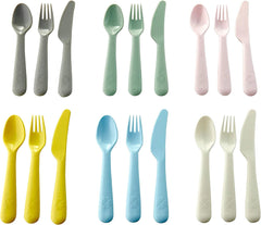 IKEA 704.613.85 Kalas 18 Piece Childs Plastic Cutlery Set Mixed Pastel Colours