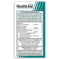 HealthAid Beta-Carotene (Natural-Mixed Carotenoids) 15mg