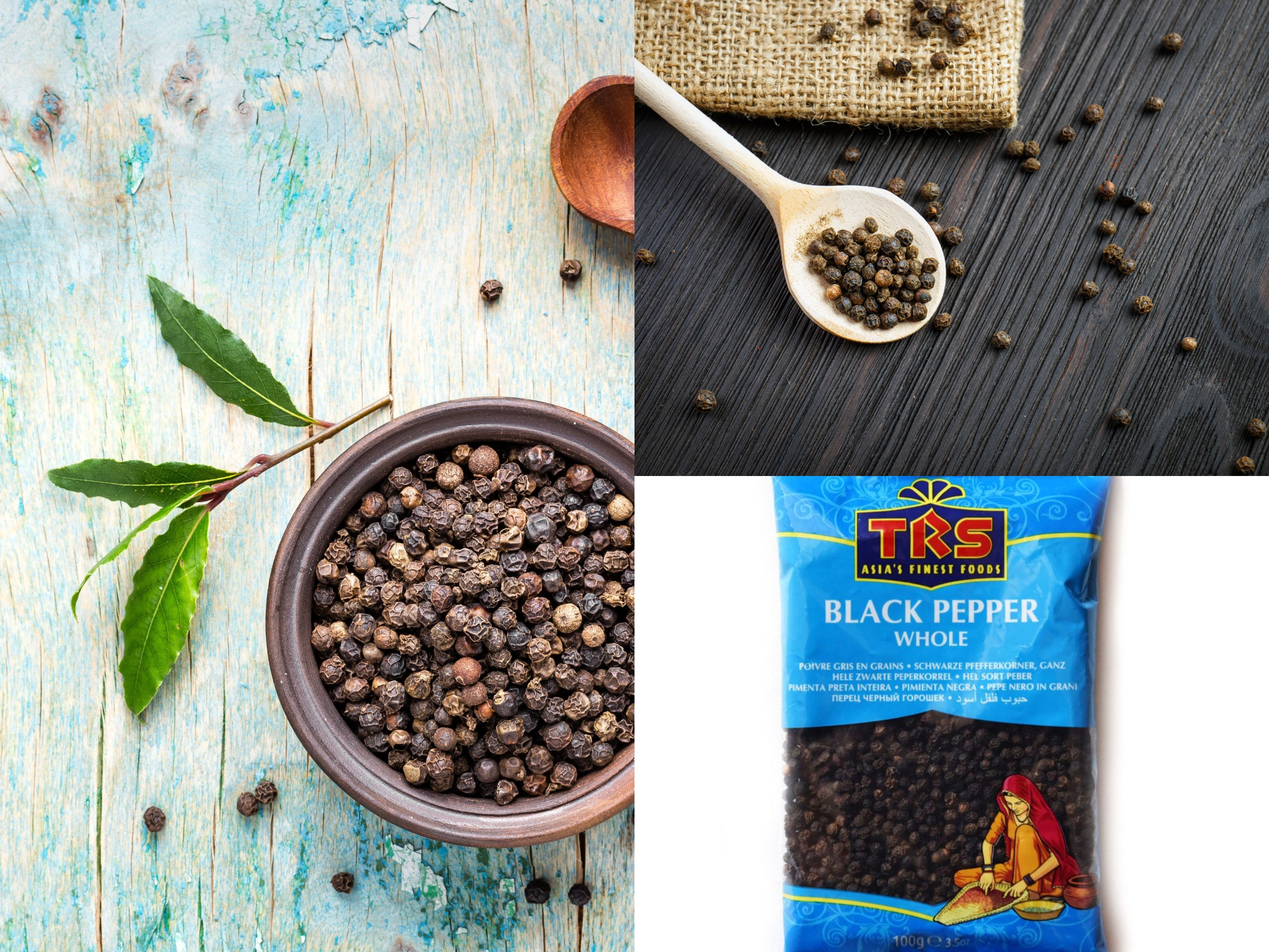 Trs Black Pepper Whole Peppercorn Piper Nigrum 100g Uk